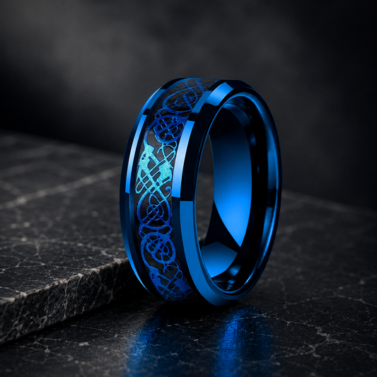 Blue Dragon Tungsten Ring