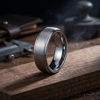 Classic Silver Tungsten wedding Ring