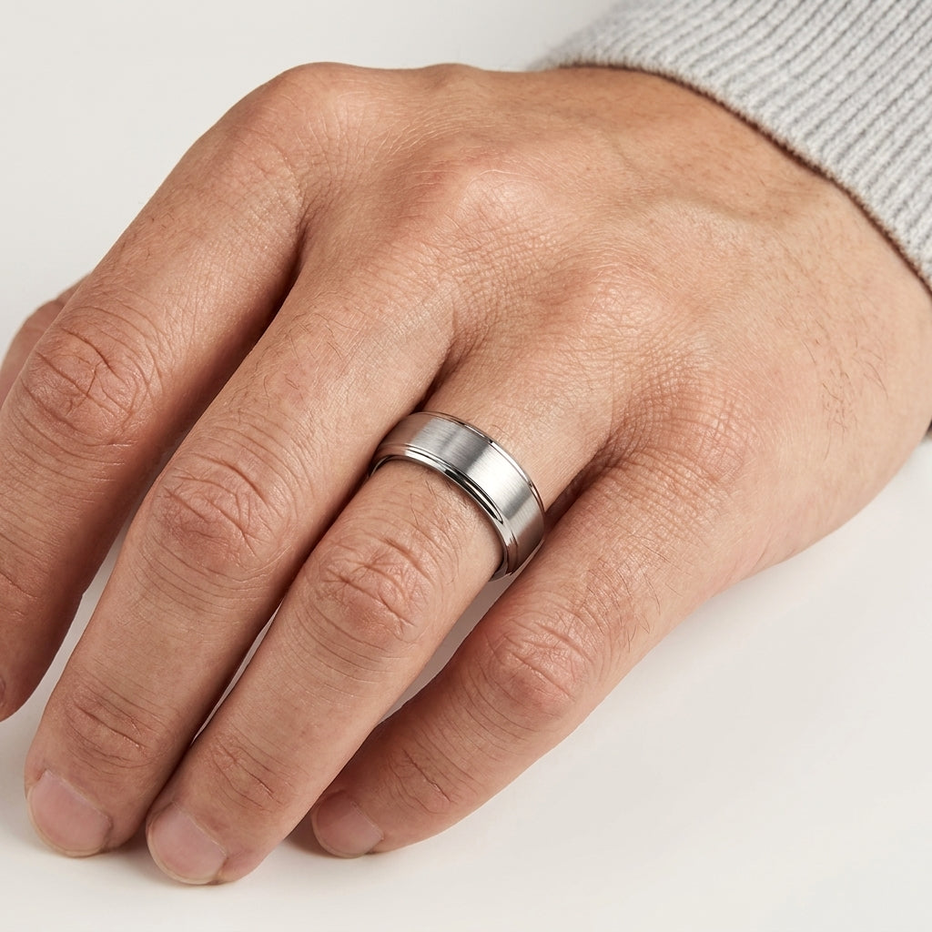 Classic Silver Tungsten wedding Ring