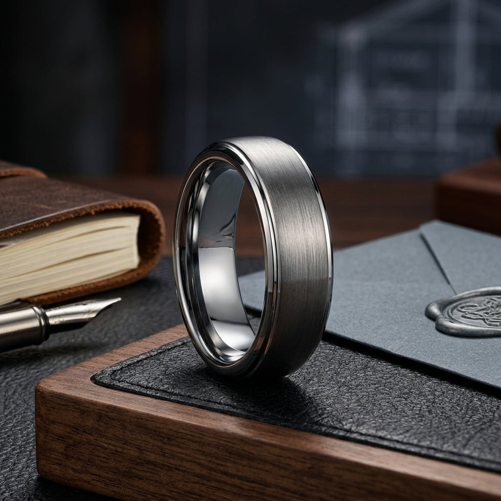 Classic Silver Tungsten wedding Ring