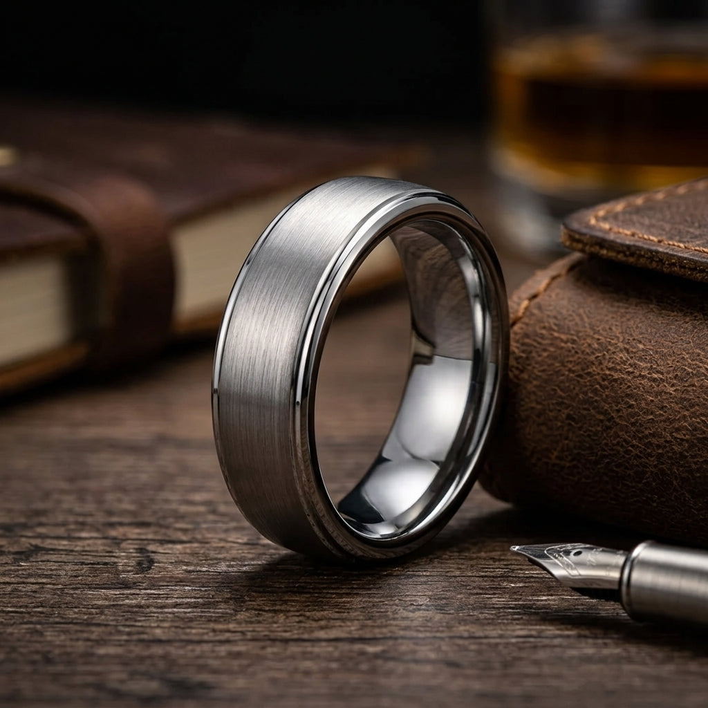 Classic Silver Tungsten wedding Ring
