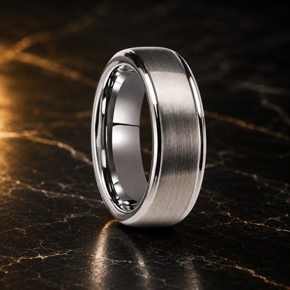 Classic Silver Tungsten Wedding Ring