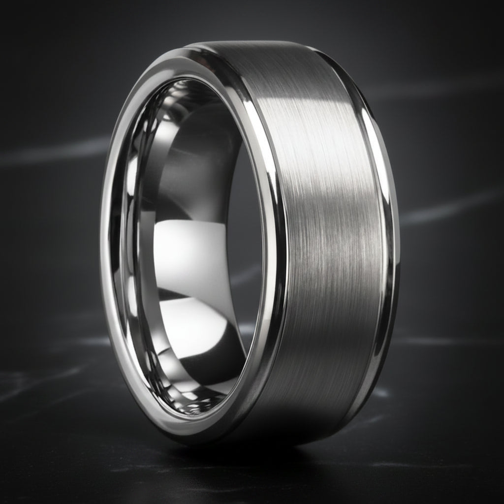 Classic Silver Tungsten wedding Ring