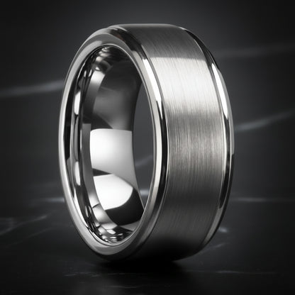 Classic Silver Tungsten wedding Ring