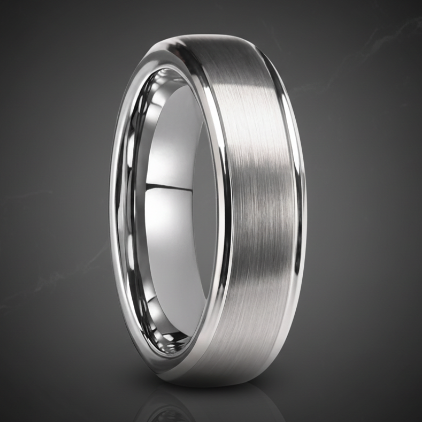 Classic Silver Tungsten wedding Ring