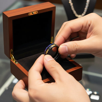 Cosmic Debris Tungsten Ring