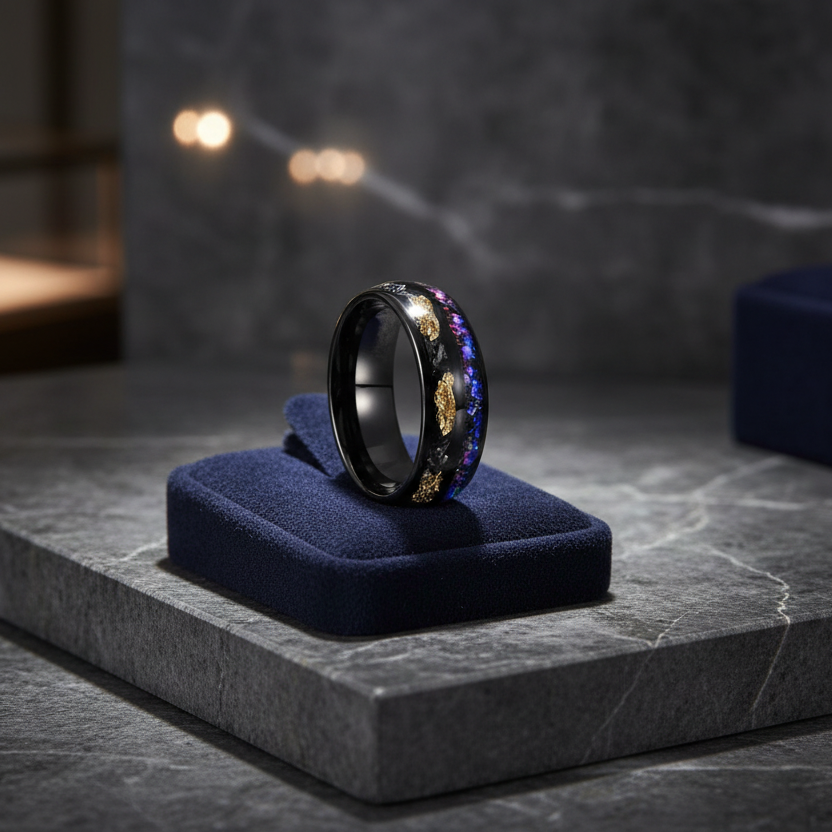 Cosmic Debris Tungsten Ring - RealTungsten