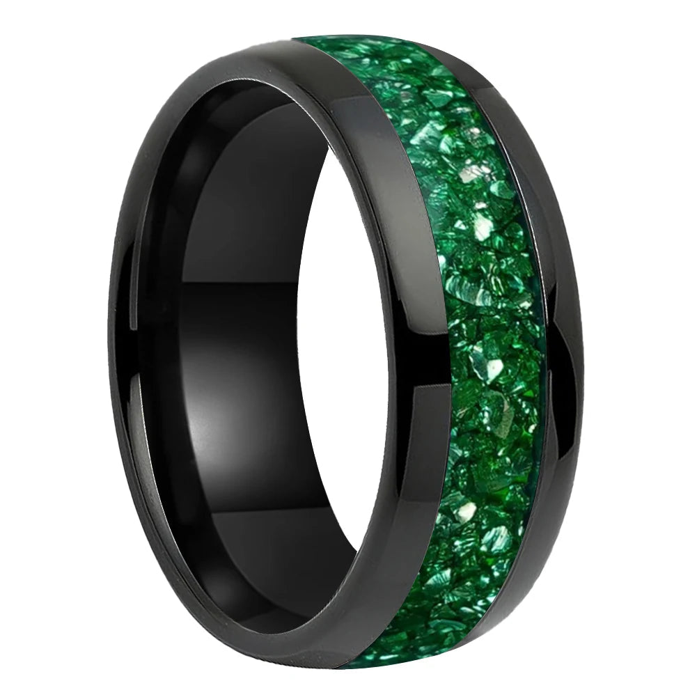 Crystal Stone Tungsten Wedding Ring 