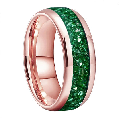 Crystal Stone Tungsten Wedding Ring 
