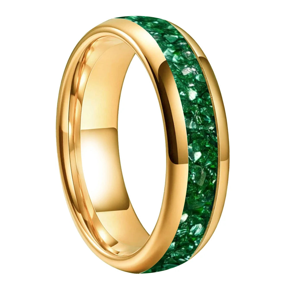 Crystal Stone Tungsten Wedding Ring 