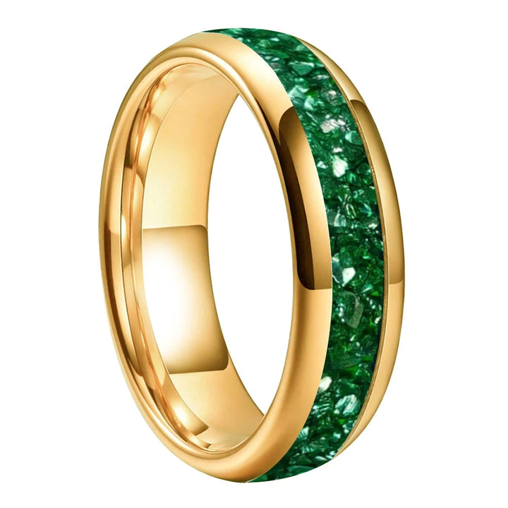 Crystal Stone Tungsten Wedding Ring 