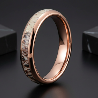Deer_Antler_Inlay_Polished_Tungsten_Wedding_Band_4mm.