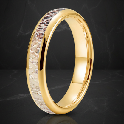 Deer_Antler_Inlay_Polished_Tungsten_Wedding_Band_4mm.