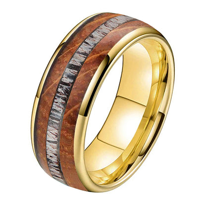 Deer Antler Oak Signature Tungsten Ring