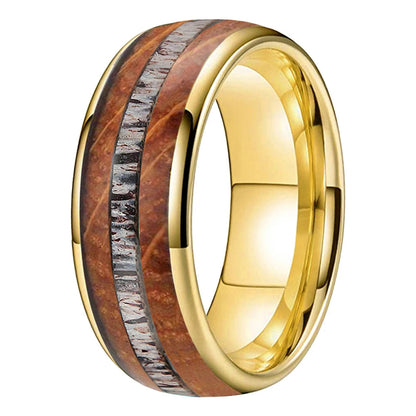 Deer Antler Oak Signature Tungsten Ring