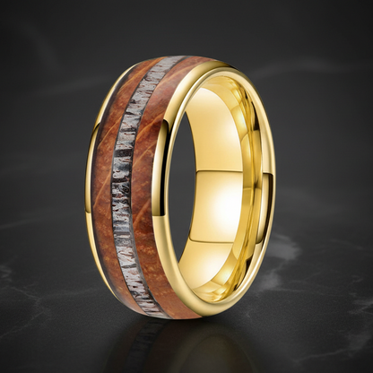 Deer Antler Oak Signature Tungsten Ring - RealTungsten