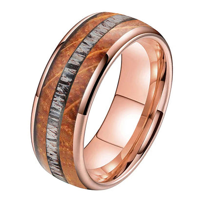 Deer Antler Oak Signature Tungsten Ring