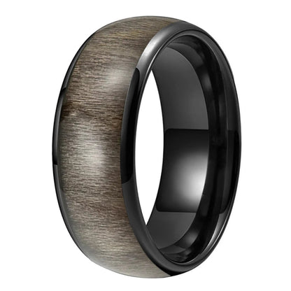 Dome Polished Tungsten Ring with Bird's Eye Maple