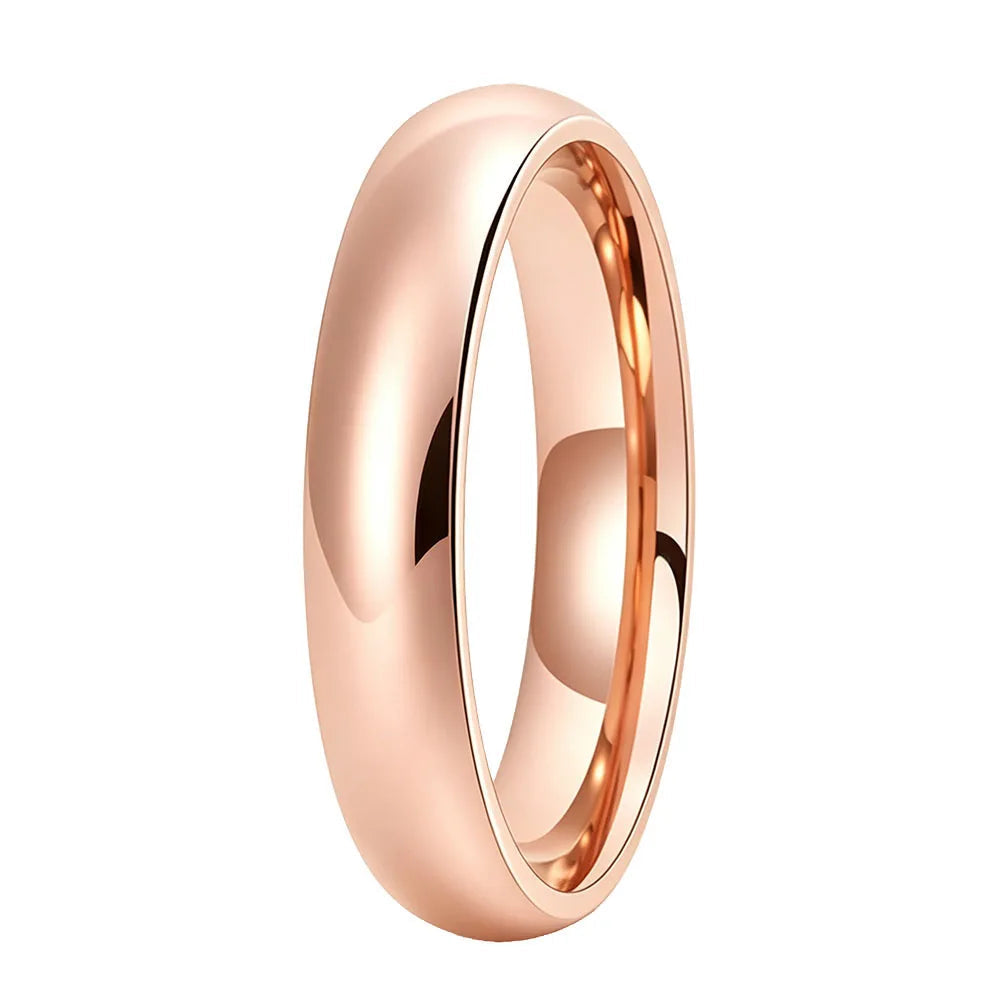 Dome Polished Rose Gold Tungsten Carbide Ring