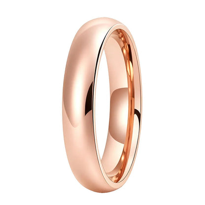 Dome Polished Rose Gold Tungsten Carbide Ring