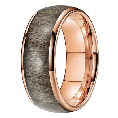 Dome Polished Tungsten Ring with Bird's Eye Maple