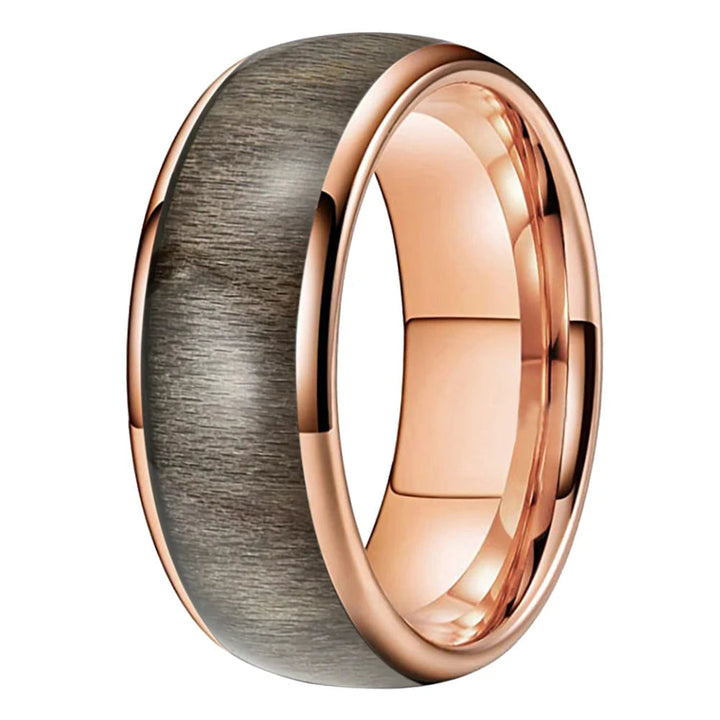 Dome Polished Tungsten Ring with Bird's Eye Maple