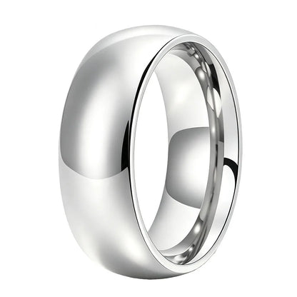 Dome Polished White Tungsten Carbide Ring
