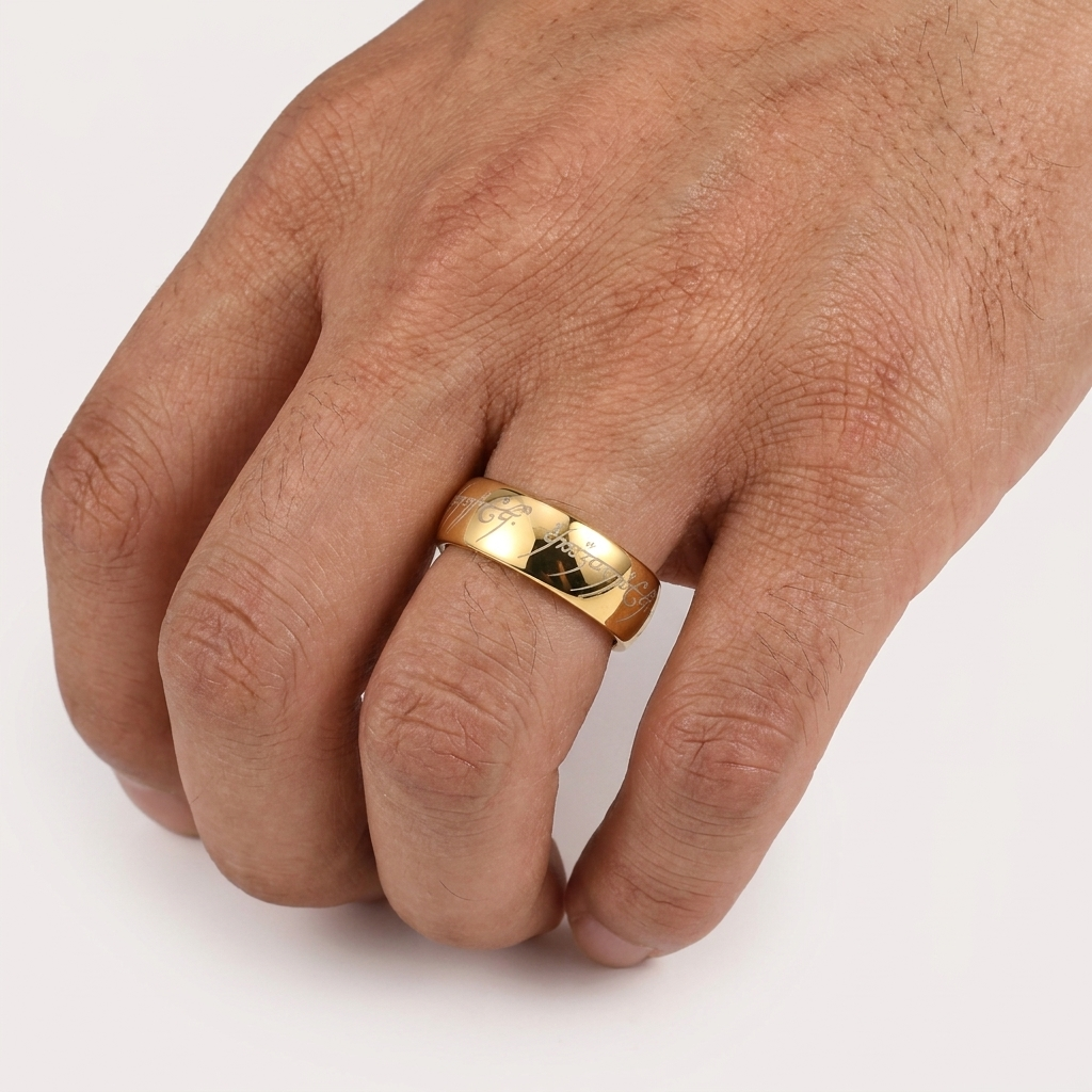 8MM Domed Polished Engraved Tungsten Ring