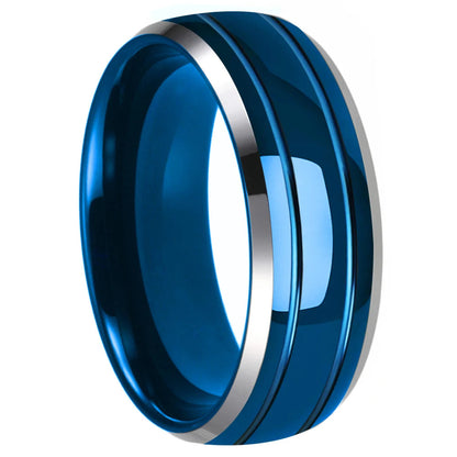 Double Groove Tungsten Wedding Band