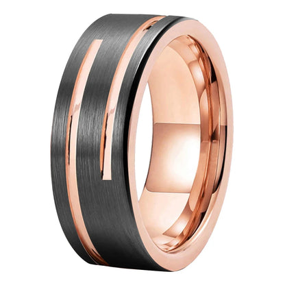 Double Groove Tungsten Ring