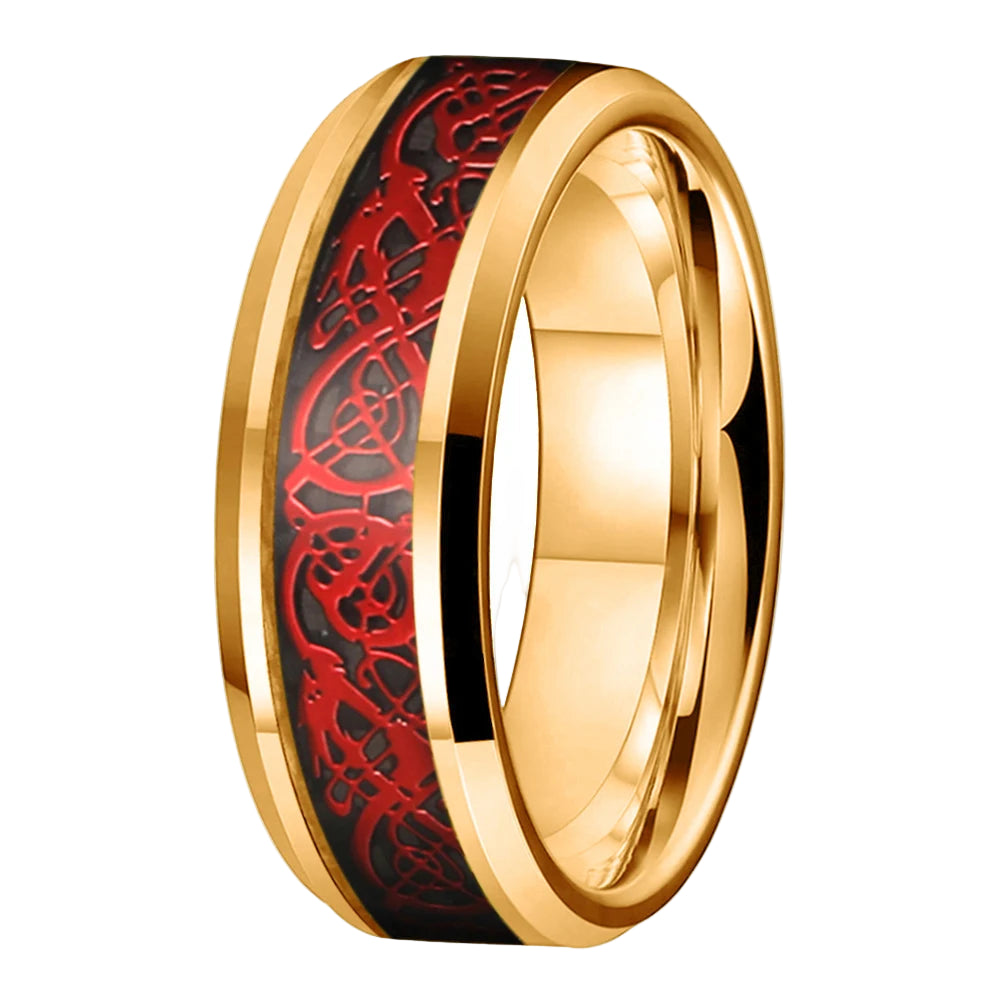 Dragon Engraved Tungsten Ring