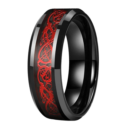 Dragon Engraved Tungsten Ring