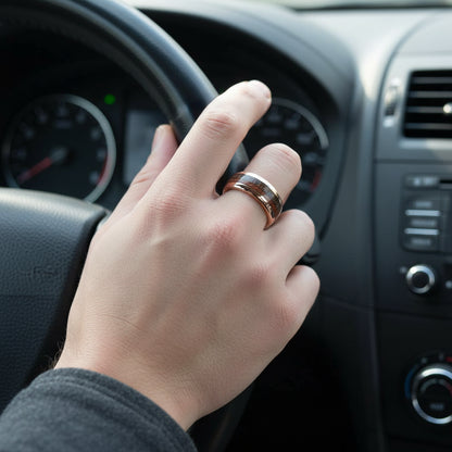 Dual Wood Inlay Tungsten Wedding Band