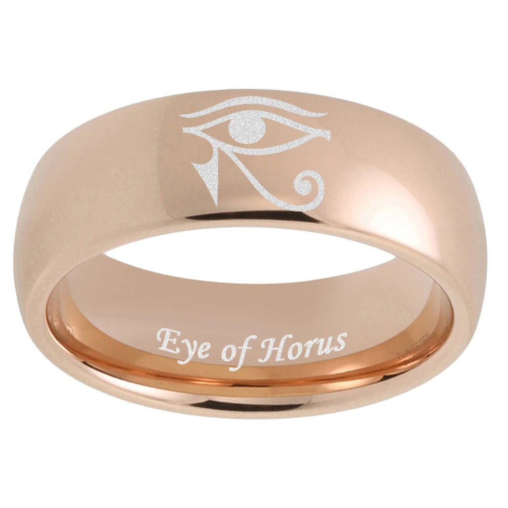 Eye of Horus Engraved Tungsten Wedding Band