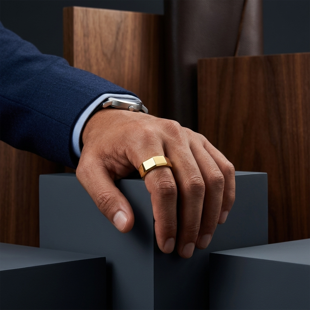 Faceted Tungsten Ring