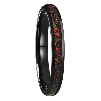 Fire Opal Tungsten Ring