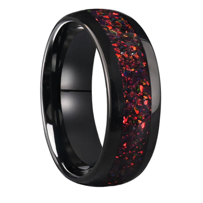 Fire Opal Tungsten Ring