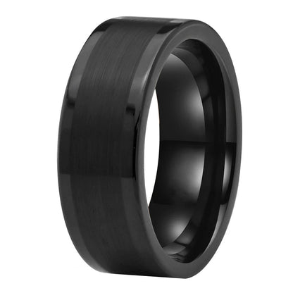 Flat Brushed Tungsten Wedding Band