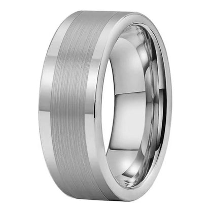 Flat Brushed Tungsten Wedding Band