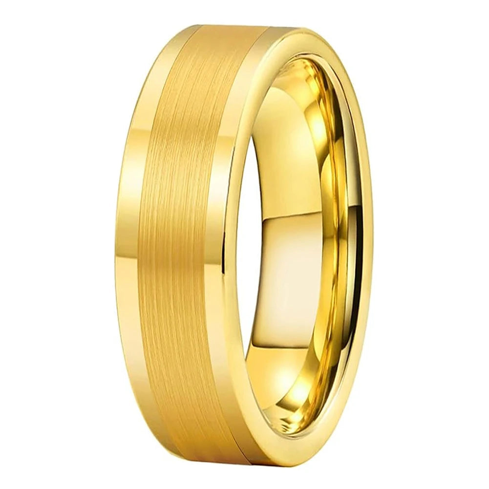 Flat Brushed Tungsten Wedding Band