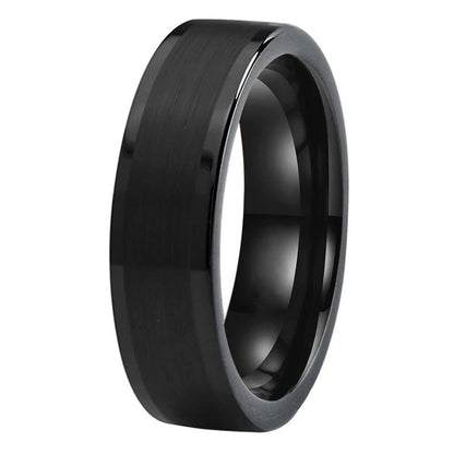 Flat Brushed Tungsten Wedding Band