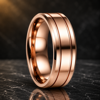 Flat Polished Tungsten Wedding Ring