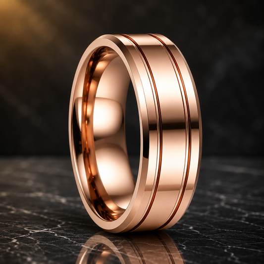 Flat Polished Tungsten Wedding Ring