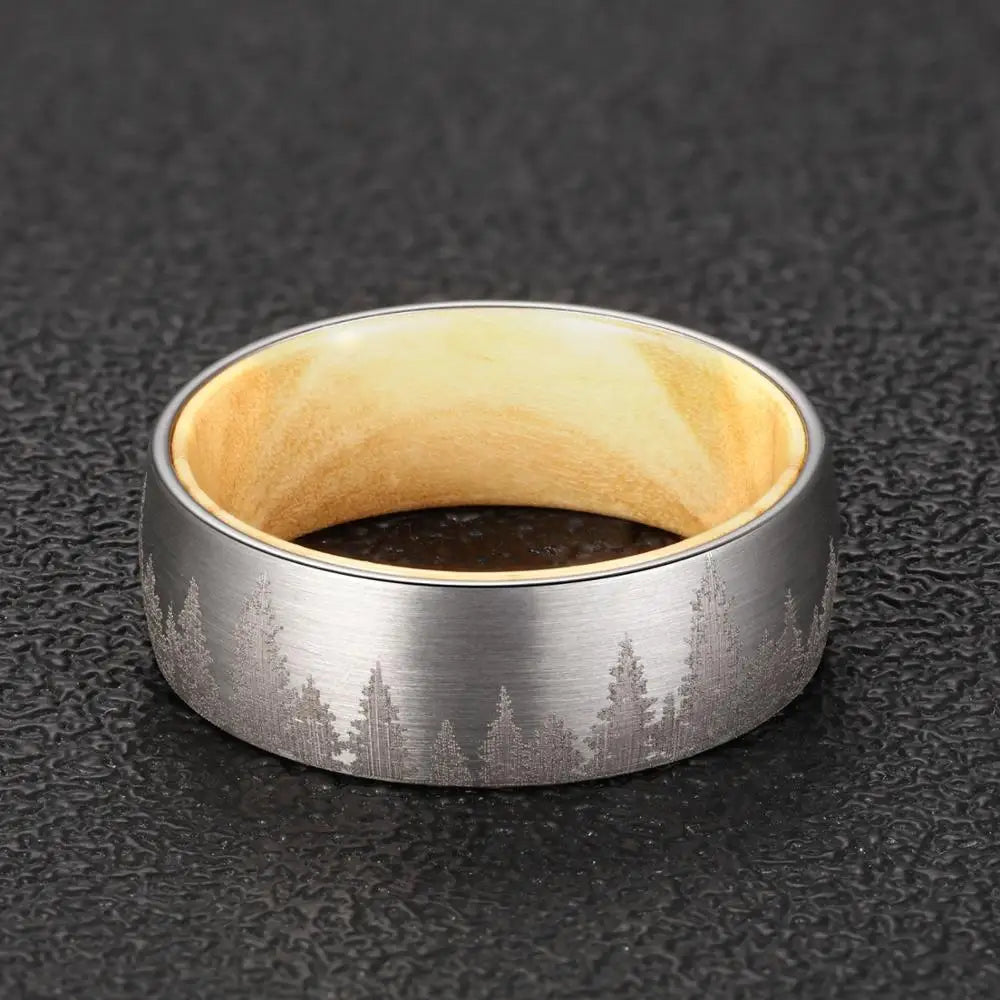 Forest Wood Tungsten Band