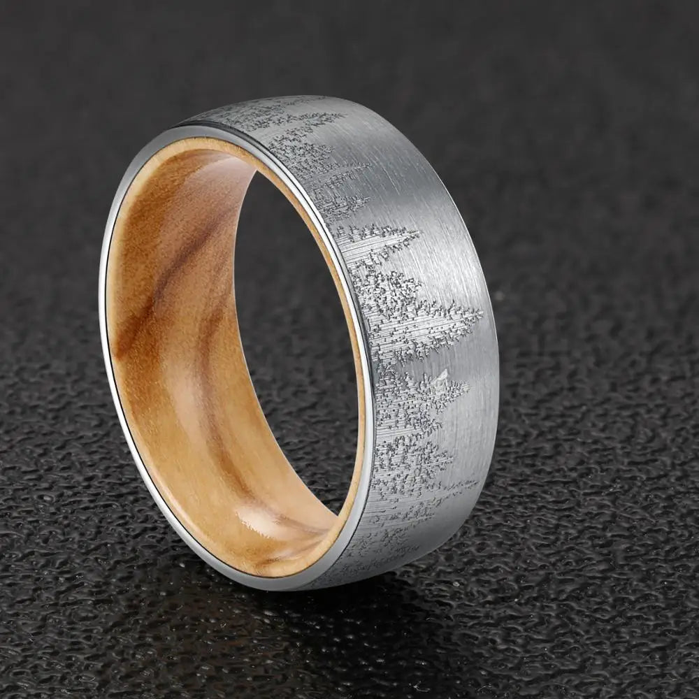 Forest Wood Tungsten Band