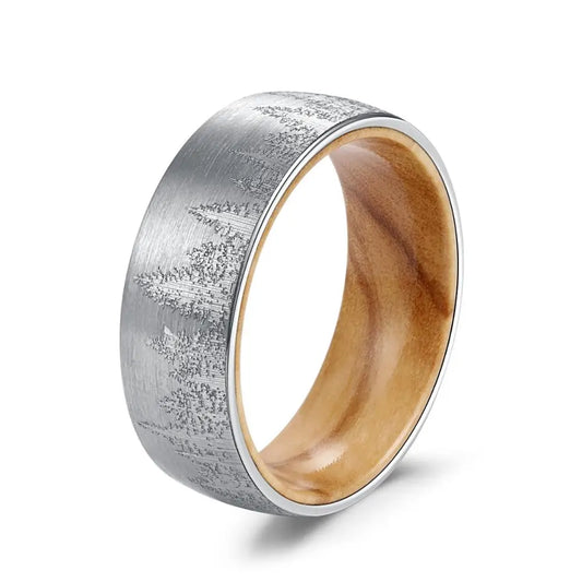 Forest Wood Tungsten Band
