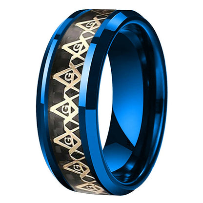 Freemason Inlay Tungsten Ring