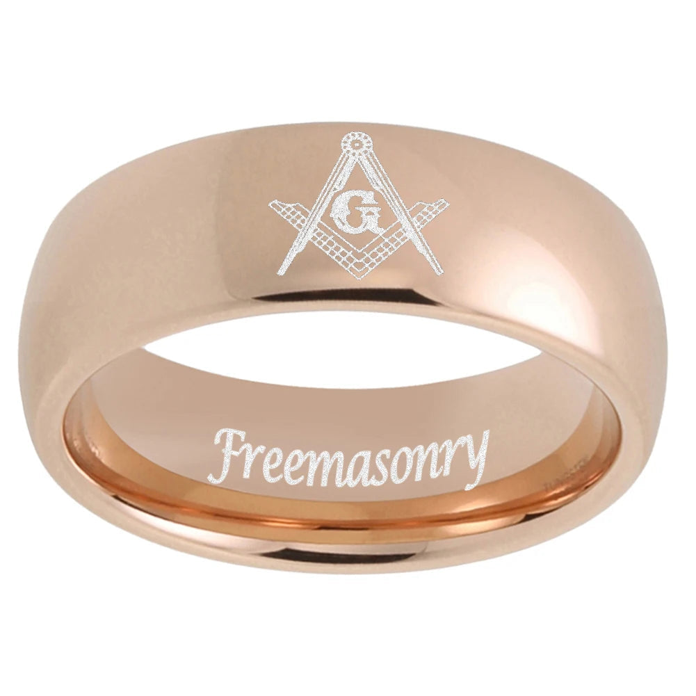 Freemason Logo Tungsten Wedding Band