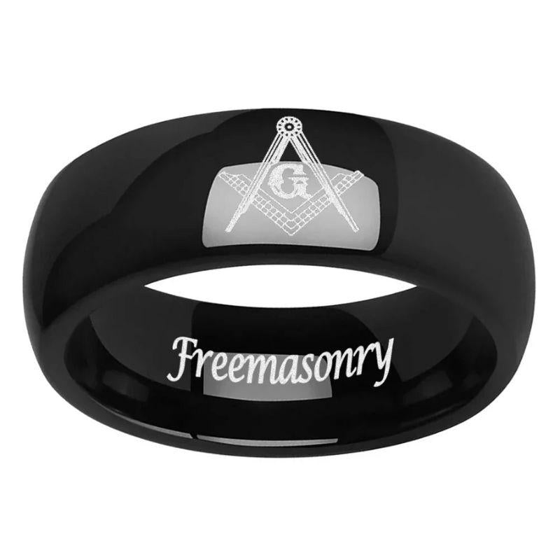 Freemason_Logo_Tungsten_Wedding_Band