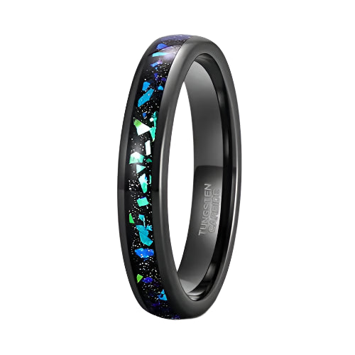 Galaxy Opal Inlay Tungsten Ring